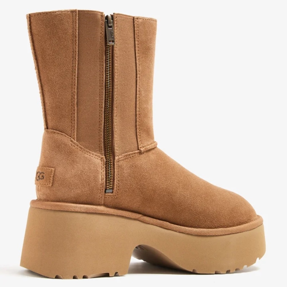 New Women’s UGG Classic Twin Seam New Heights boots (Chestnut) - Picture 3 of 11